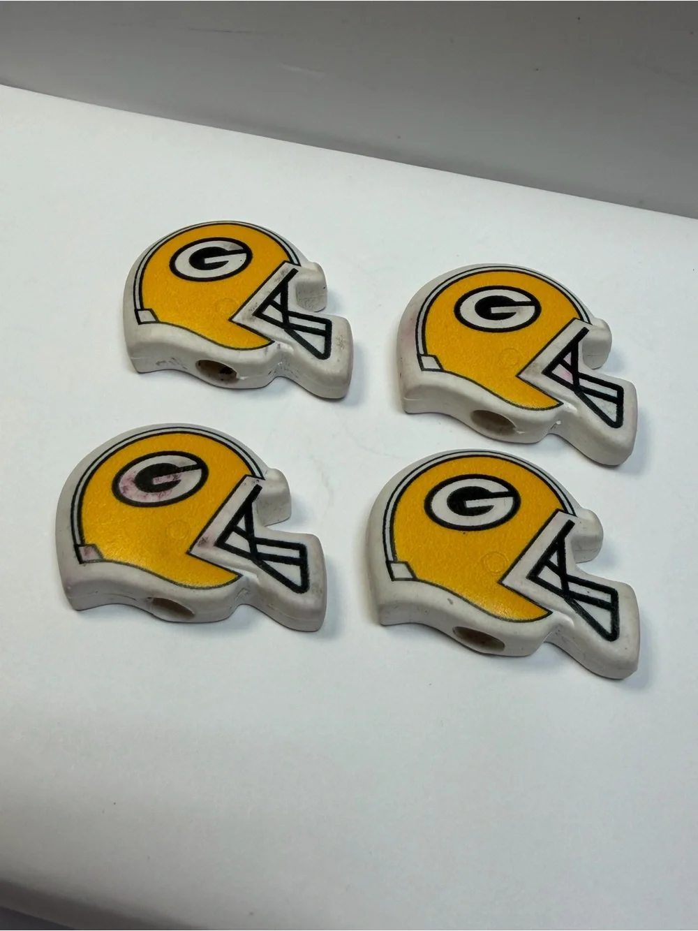 Vintage 1990s Green Bay Packers Helmet Pencil Top Erasers Lot of 4
